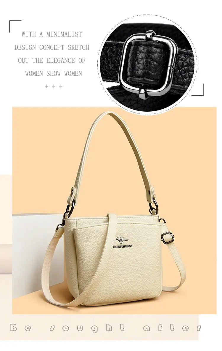 Rucsac cu valiză cu găleată din piele moale cu buzunar telefonic mai multe culori