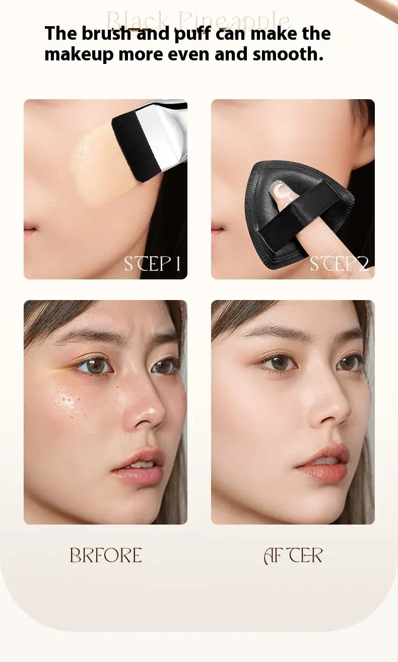 Black Pineapple CP Brush Set Powder with Soft Double Sided Puff