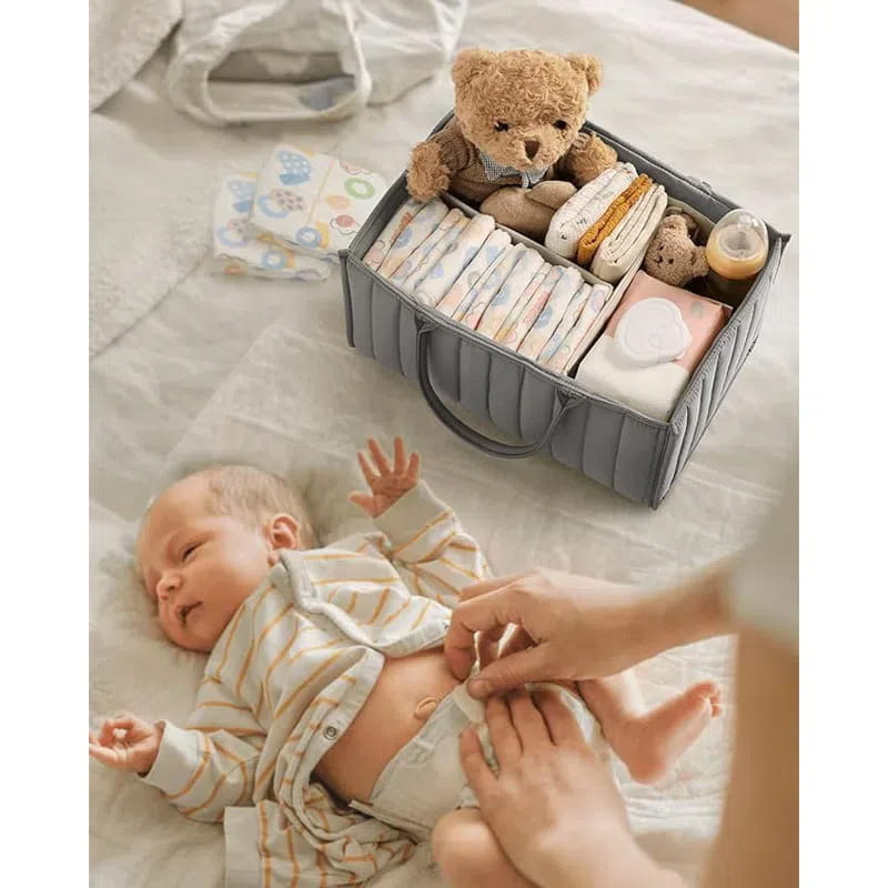 Large Capacity Maternal Diapers Storage Bag with Insulated Baby Item Organizer