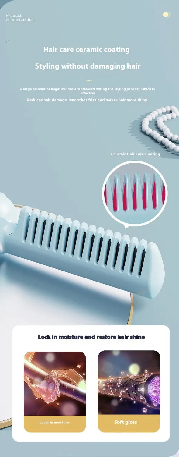 Wireless Hair Straighteners Small USB Rechargeable Titanium Coating