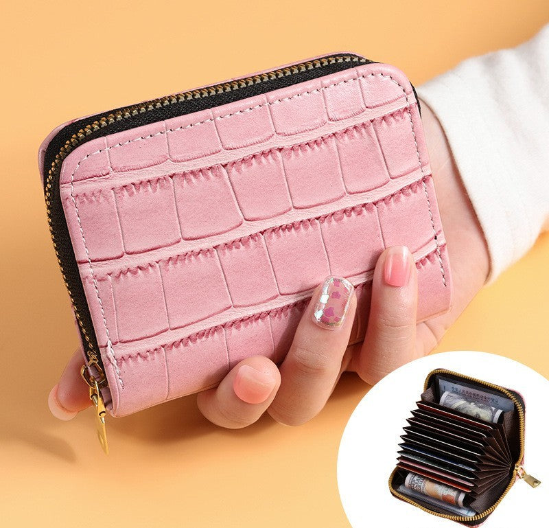 Crocodile Print Multi-functional Anti-degaussing Multi-card Retro Bank Card Bag - Crocodile Print Card Pack