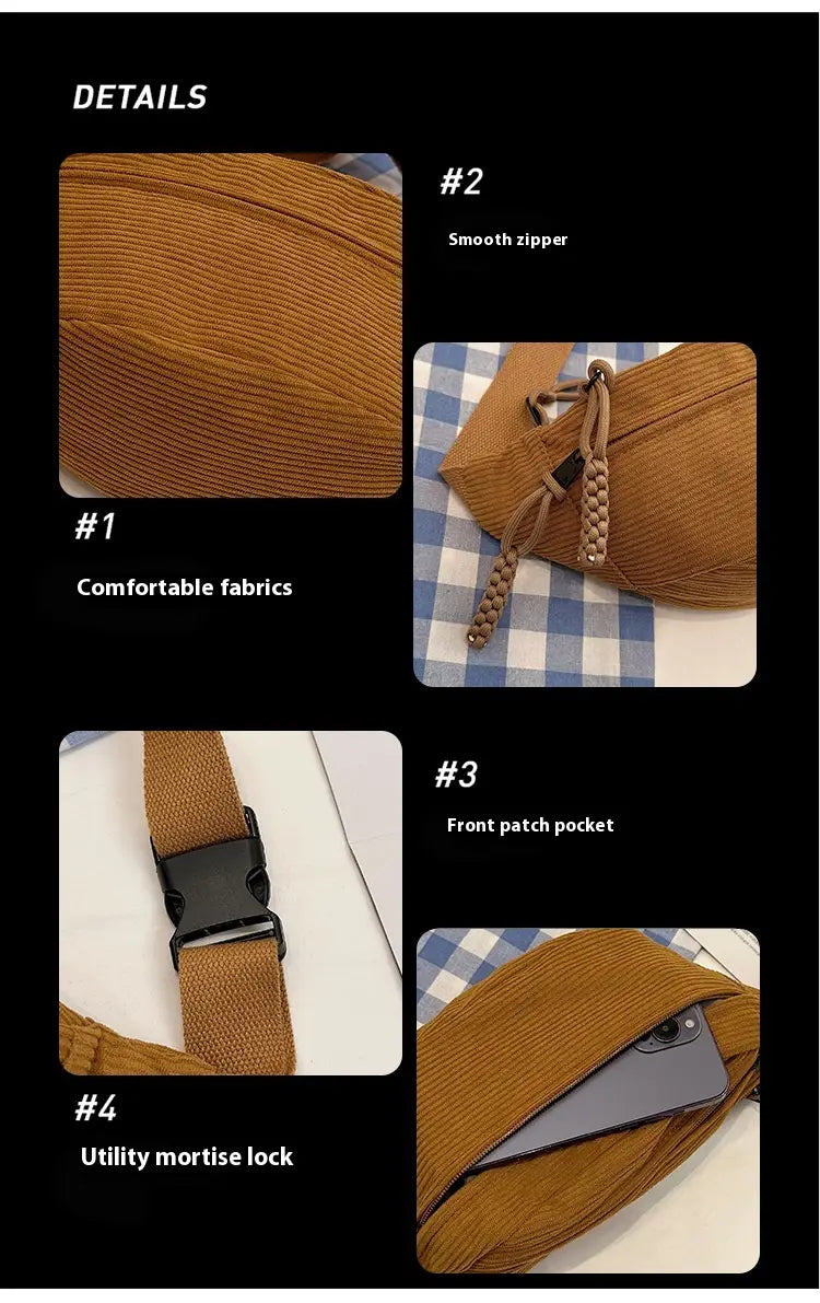 Casual Crossbody Shoulder Bag with Preppy Style and Polyester Lining