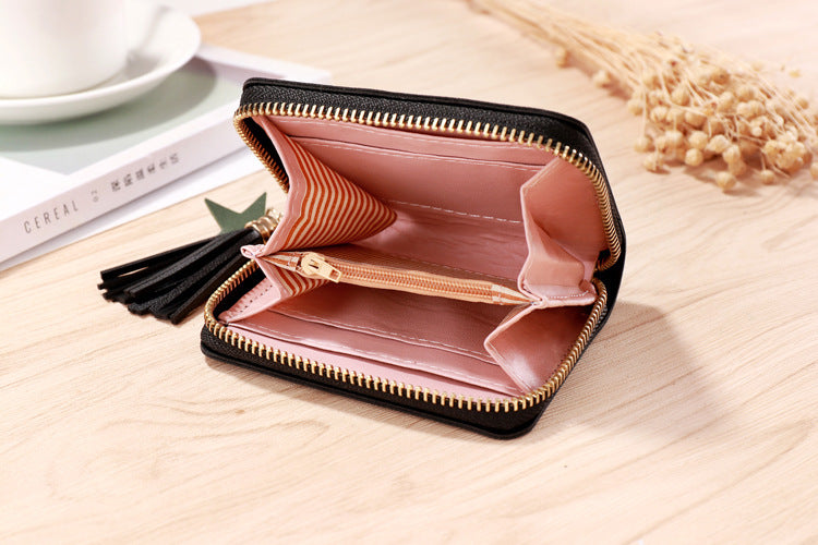 Women’s Leather Card Bag Korean Version - Korean Card Bags: Snazzy Wallets for Stylish Queens