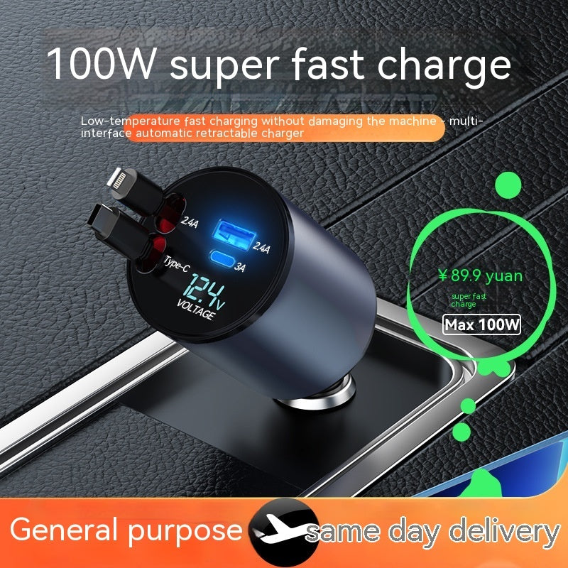 Fashion Simple 100W Car Phone Charger - Fashion Simple 100W Charger for Road Trip Shenanigans