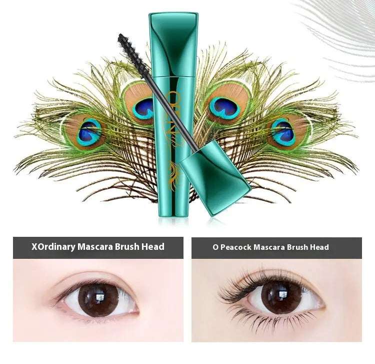 Long Curling Base Peacock Mascara for Curly Black Eyelashes