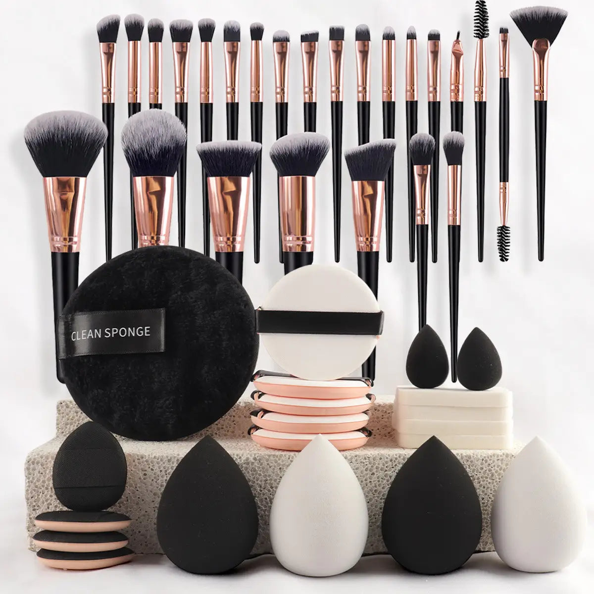 47 Piece Makeup Brush Set with Cosmetic Bag Non-Latex Blenders and Tools