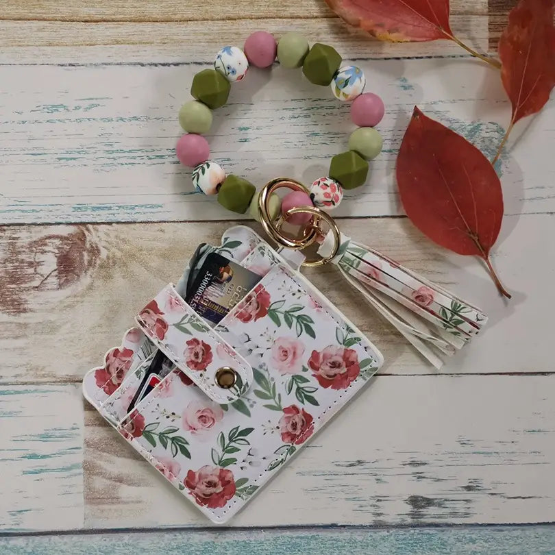 Unisex Leather Card Holder for Fashion Beaded Bracelet and Accessories