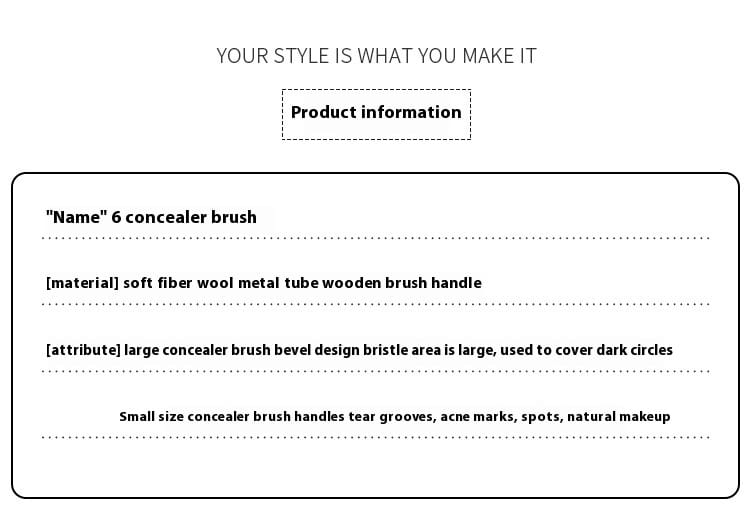 M270 Concealer Brush with Bevel Round Head and Wooden Handle