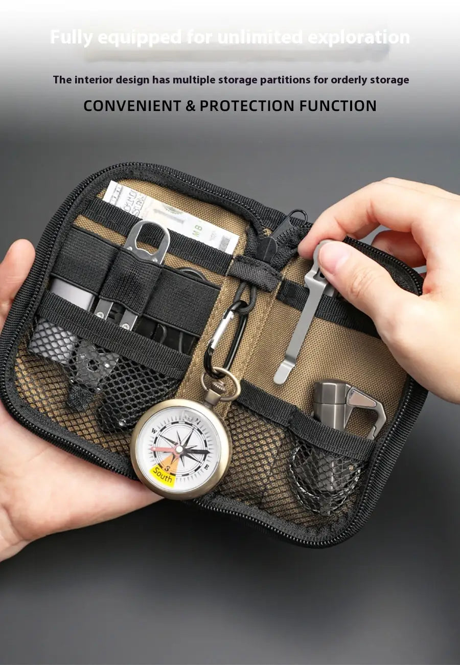 Black Nylon EDC Tool Storage Wallet for Outdoor and Everyday