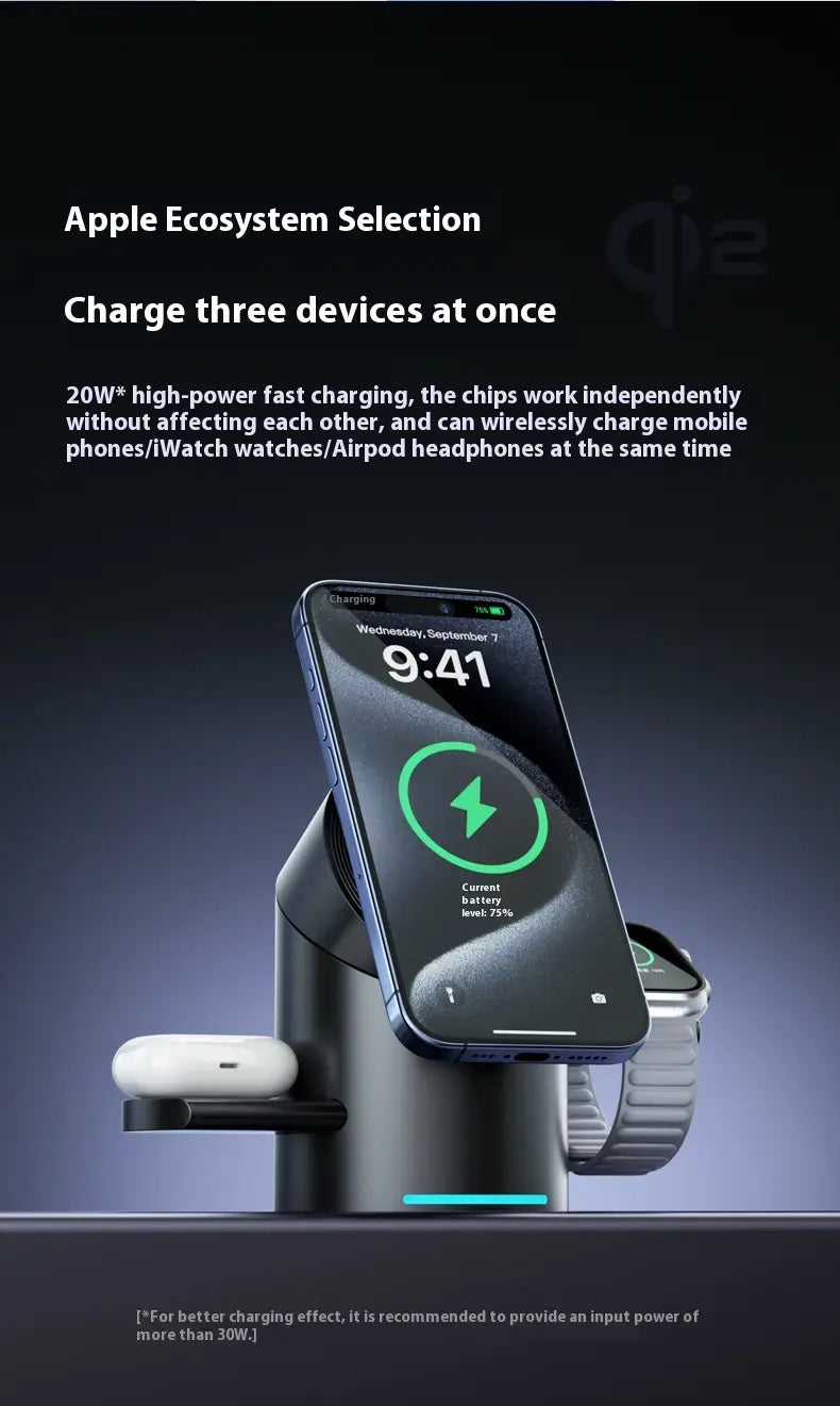 Magnetic Wireless Charger for Phone and Apple Watch Fast Charge Bracket