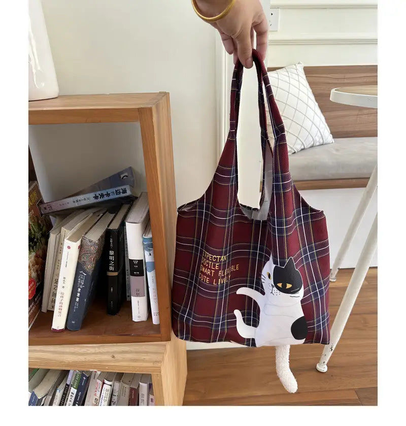 Plaid Flocking Cat Vest with Scottish and Soft Plush Design