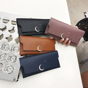 Star Moon Rivet Zipper Soft Leather Coin Wallet - Wallet So Soft Even the Moon is Jealous