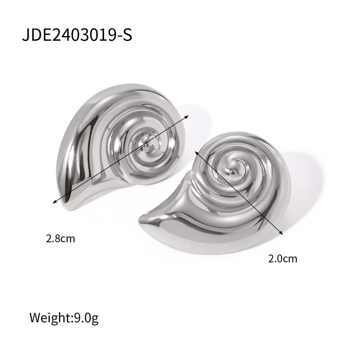 Conch Stainless Steel Earrings Female European And American Net Red Beach Style