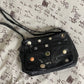 Vintage Button Multi-zipper Washed Shoulder Messenger Bag