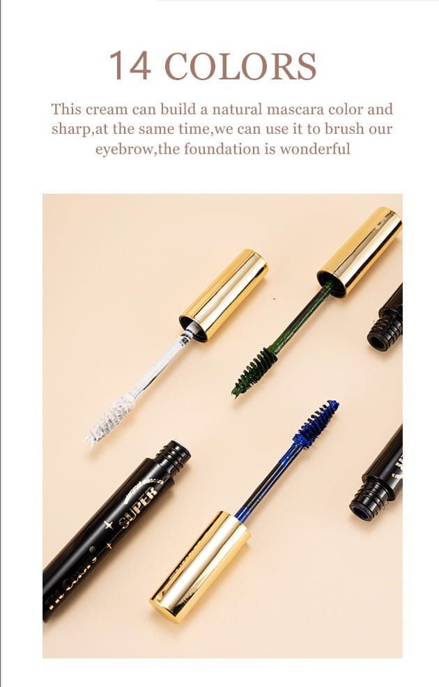 Mascara de curling durable en plusieurs couleurs