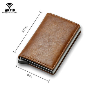 Credit Card Holder Smart Minimalist Wallet Pocket Men Women Slim Cardholder Bank Secure Creditcard Case - Carbon Fiber