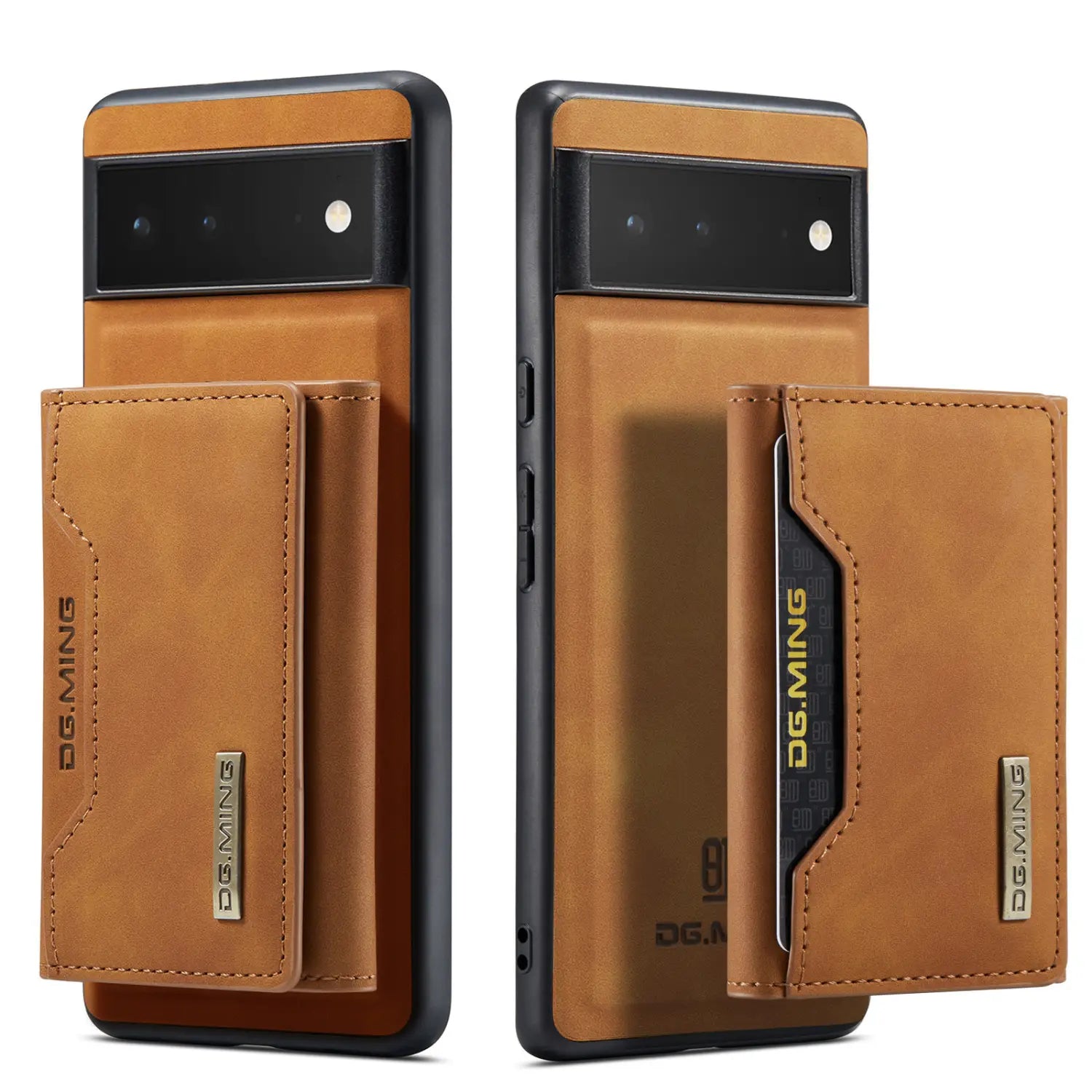 Leather Phone Case with Simple Magnetic Card Holder in Multiple Colors