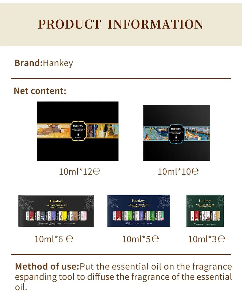 Aromaterapiaöljy, joka on asetettu raikasta ilmaa ja rentoutumista varten 7-15 päivän tarjonta