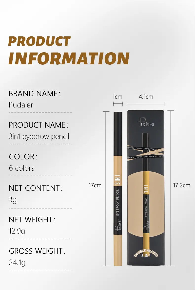 Wielokolorowy ołówek i proszek do precyzyjnego kształtowania brwi