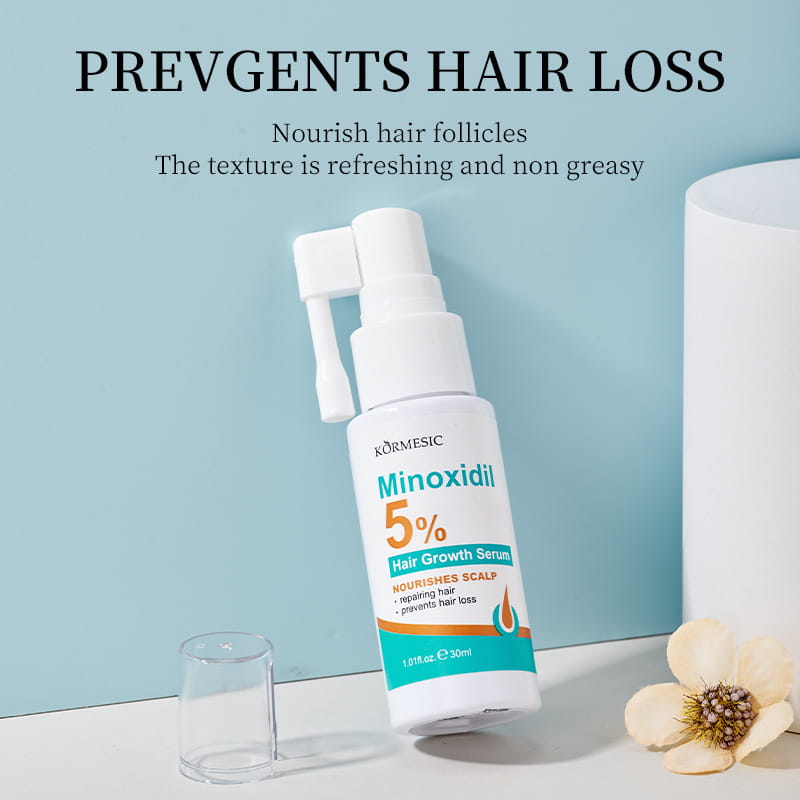 Acondicionador de crecimiento del cabello minoxidil del 5% kormesico con agente cromogénico