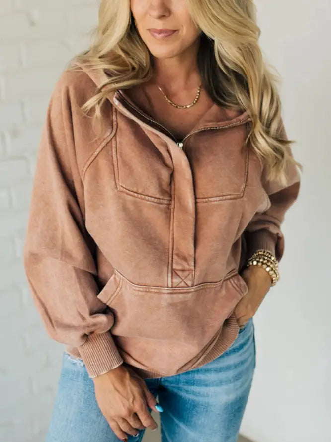 Överdimensionerad bomullsutdragare med fickor Streetwear unisex s-xxl