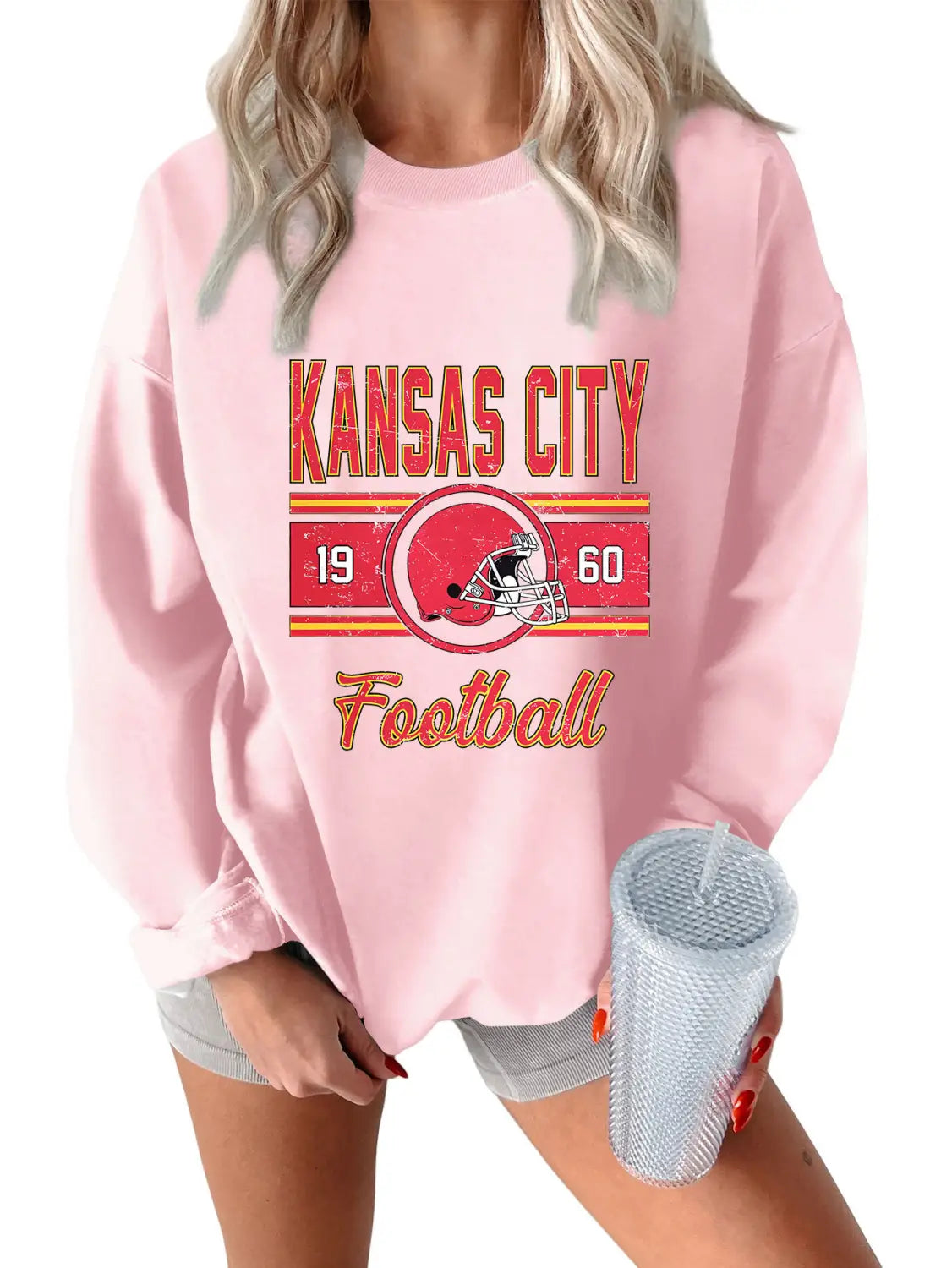 Womens Long Sleeve Loose Fit Polyester Streetwear Top in Multiple Colors