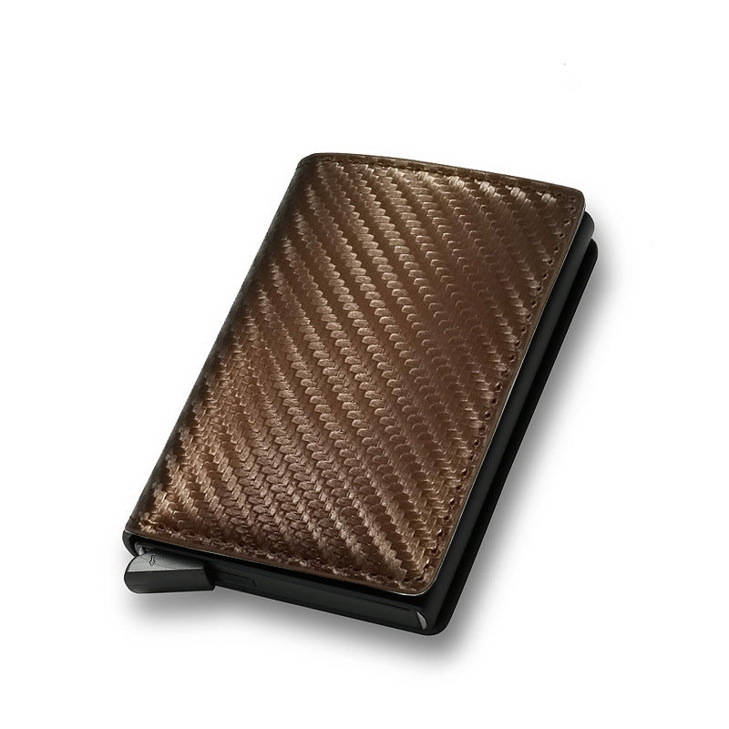 Credit Card Holder Smart Minimalist Wallet Pocket Men Women Slim Cardholder Bank Secure Creditcard Case - Carbon Fiber