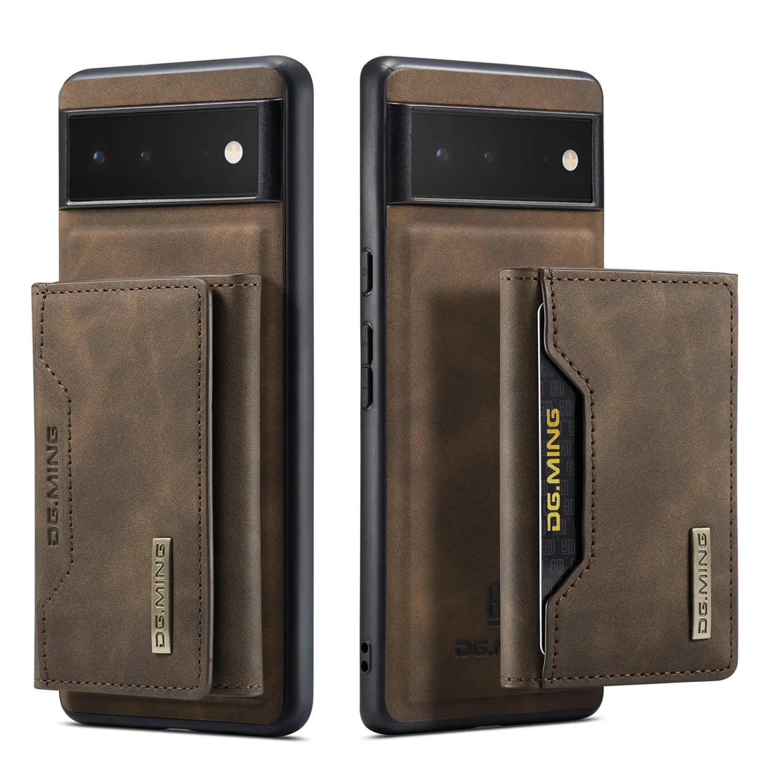 Leather Phone Case with Simple Magnetic Card Holder in Multiple Colors