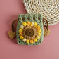 Sweet Sunflower Hand-woven Mini Drawstring Coin Purse - Sunflower Purse: A Floral Bargain for Your Coins