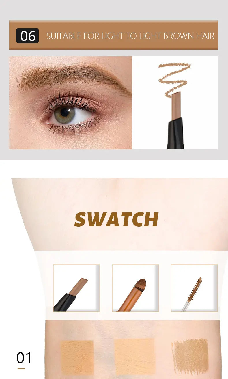 Wielokolorowy ołówek i proszek do precyzyjnego kształtowania brwi