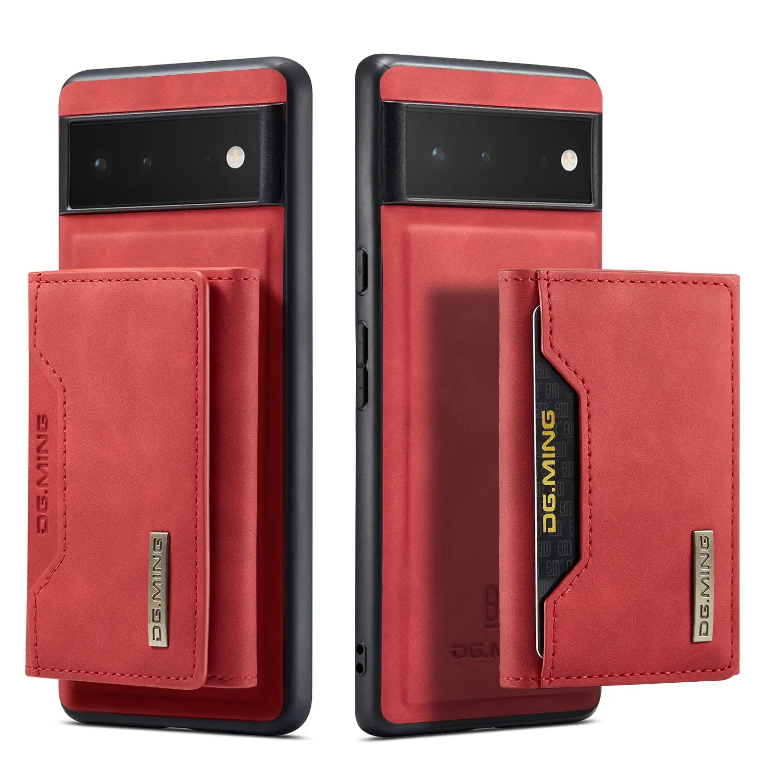 Leather Phone Case with Simple Magnetic Card Holder in Multiple Colors
