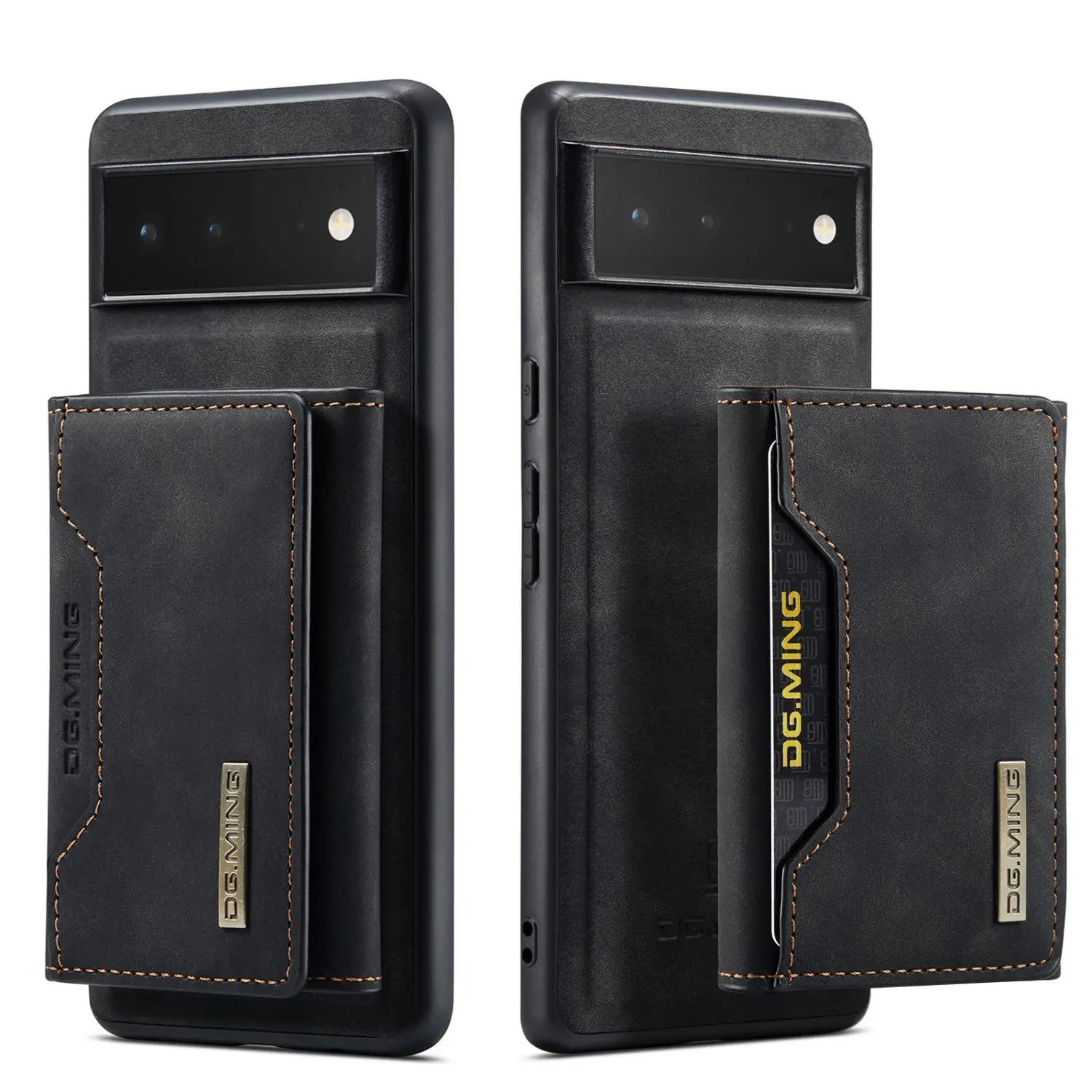 Leather Phone Case with Simple Magnetic Card Holder in Multiple Colors