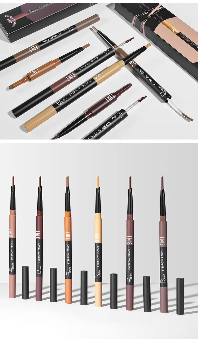 Wielokolorowy ołówek i proszek do precyzyjnego kształtowania brwi