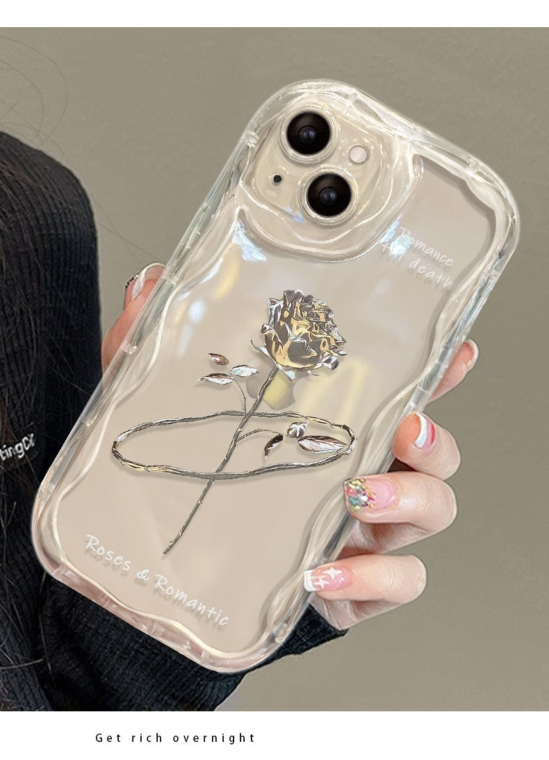 A Bunch Of Roses Is Suitable For 15promax Phone Case Transparent Silicone - Roses Are Red This Phone Case