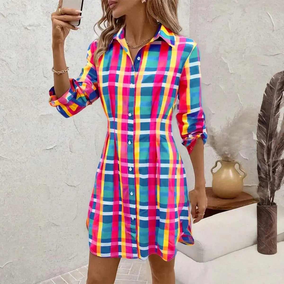 A-Line Skirt Women High Waist Floral Printing Casual Flexible Polyester