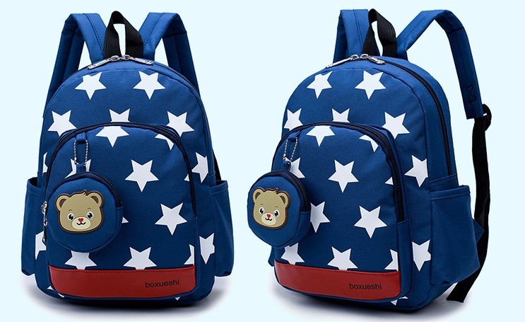 A small bear nursery school bag double shoulder bag - Bear-y Cute School Bag Double for Tiny Adventures