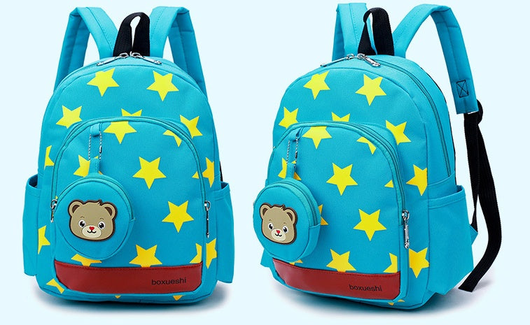 A small bear nursery school bag double shoulder bag - Bear-y Cute School Bag Double for Tiny Adventures