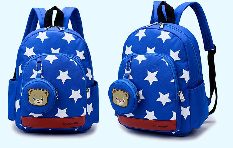 A small bear nursery school bag double shoulder bag - Bear-y Cute School Bag Double for Tiny Adventures