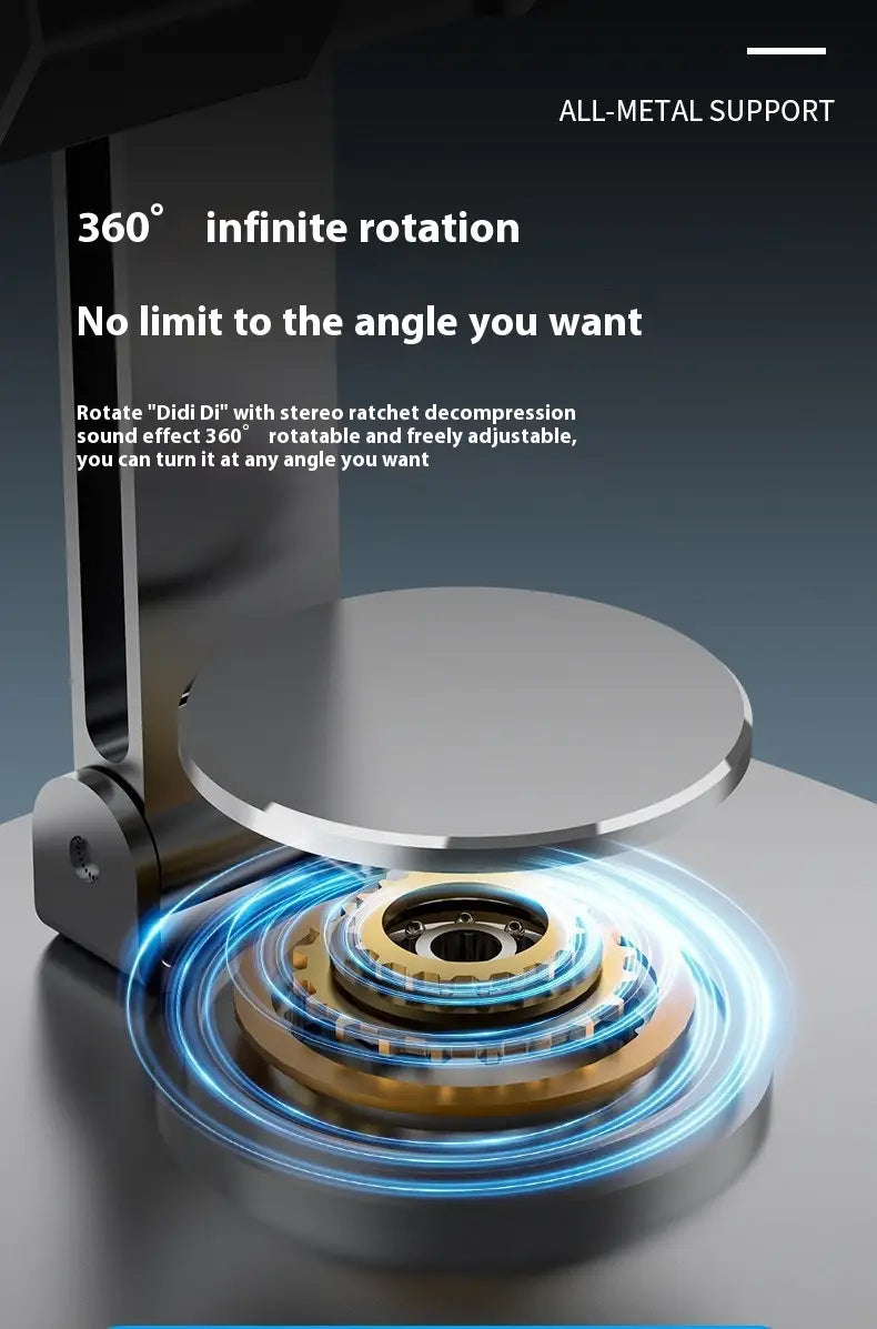 Folding Lazy Tablet Stand with Degree Rotation Adjustment and Space-Like Gray Finish