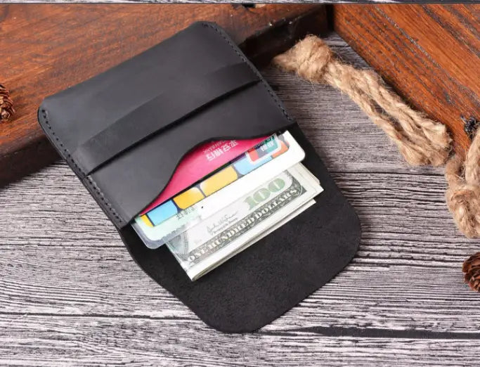 Crazy Horse Leather Card Holder Wallet for the United States CHF Buyers