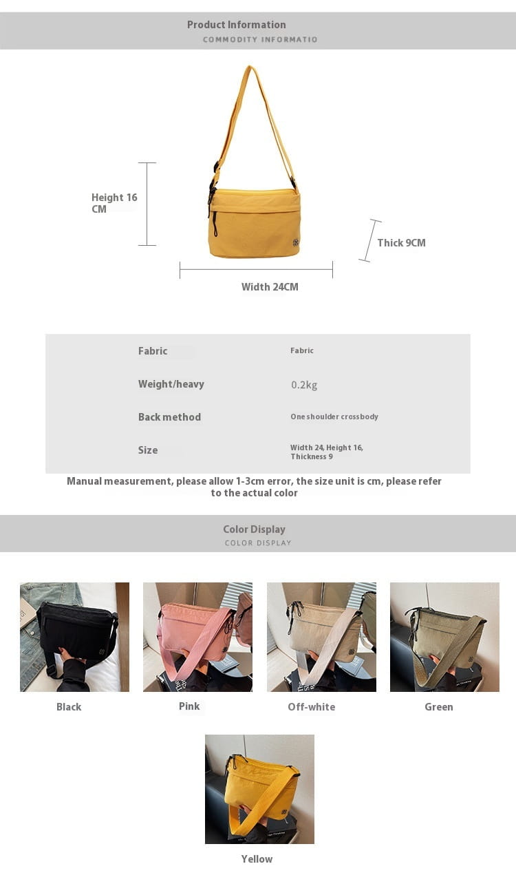 Sac à corps croisé en toile de voyage avec poche de téléphone pour les femmes en plusieurs couleurs