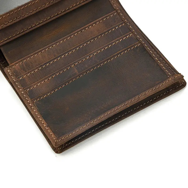Leather Money Clip Wallet with ID Slot and Concealed Pocket in the United States