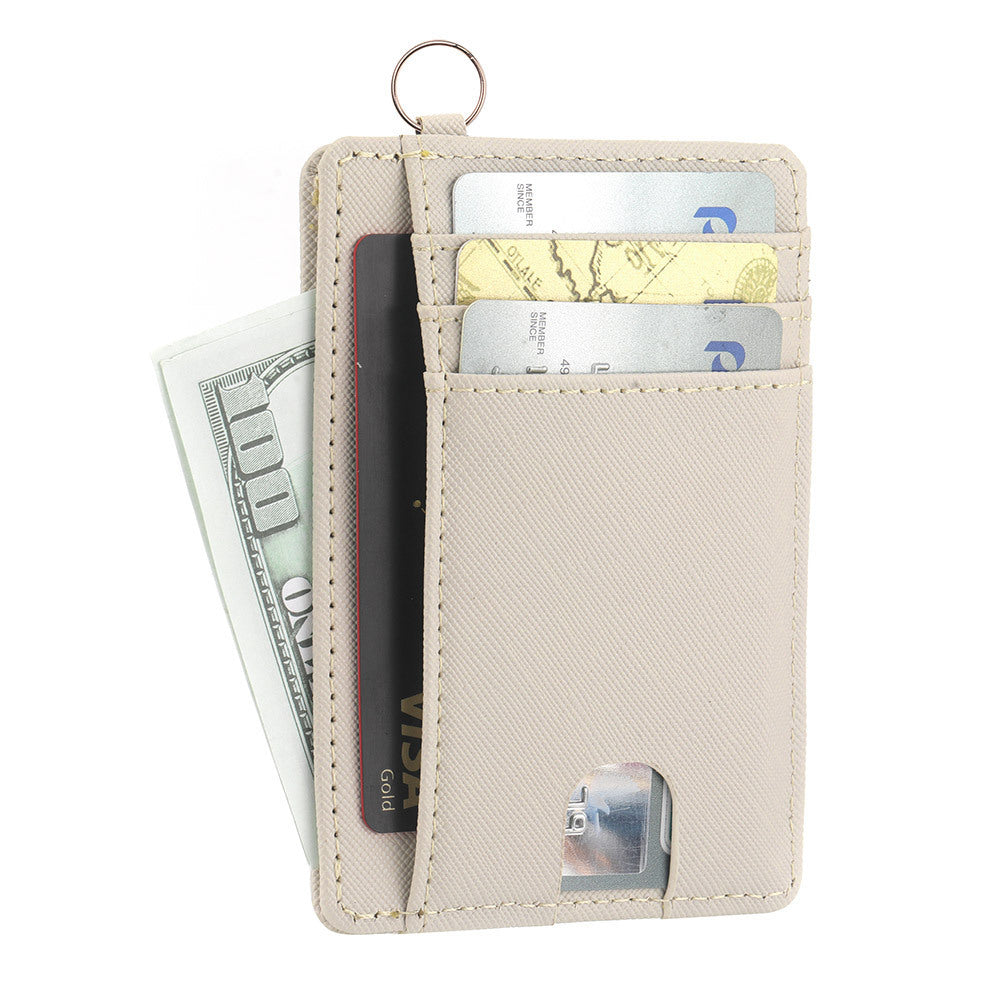 Cover Card Holder Women’s Multiple Card Slots - Cover Card Holder: Snazzy Slots in Litchi and Cross