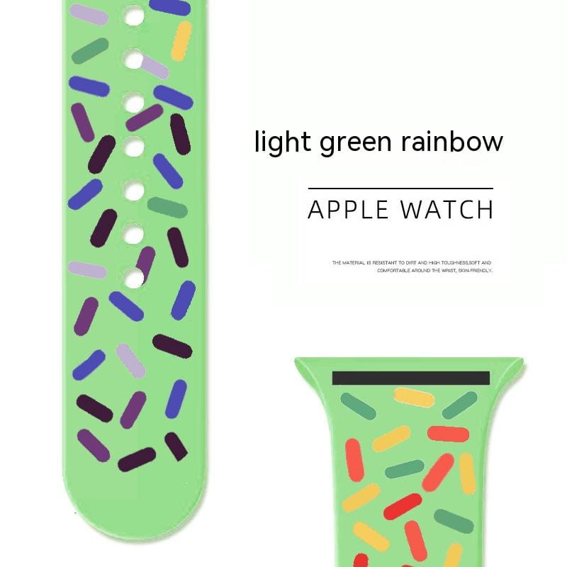 Applicable Silicone Strap for Smart Watch Rainbow Collection with Color Options