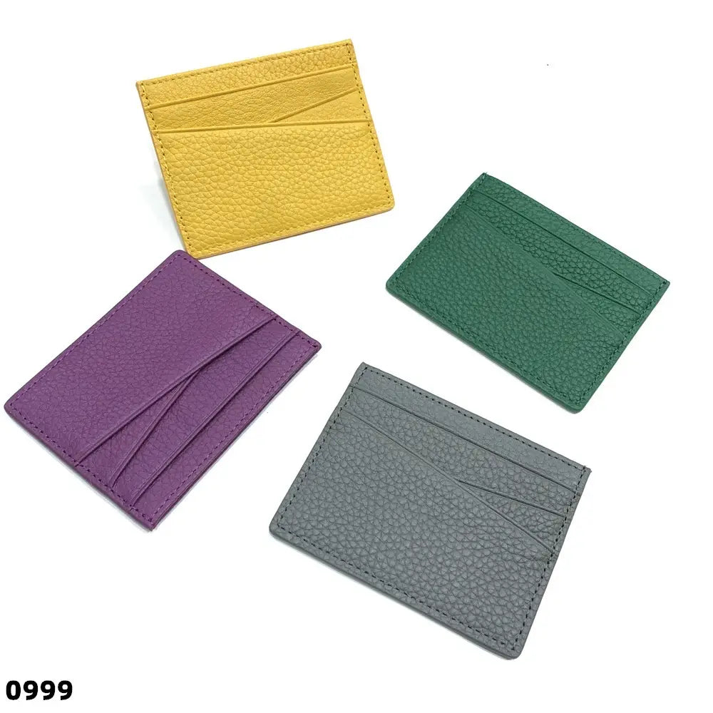 Lightweight Genuine Leather Wallet with Solid Colors for Men and Women in the United States