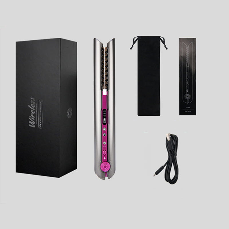 Portable USB Wireless Curling Iron for Straightening and Rolling