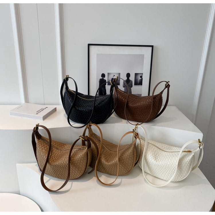 Borsa a tracolla in pelle PU per donne borsetta trasversale con cerniera e colori multipli