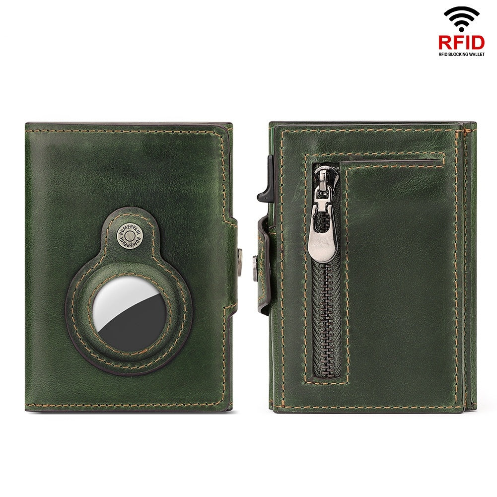 Anti-lost First Layer Cowhide RFID Anti-magnetic Automatic - Lose Your Wallet Not Your Mind with This Magic Leather