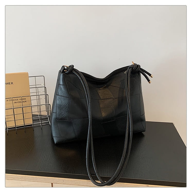 Borsa per valigia in pelle PU con una borsetta per spalla da viaggio tascabile con cerniera