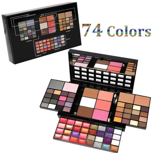 Juego de Maquillaje de 74 Colores, Brillo Labial, Rubor, Sombra de Ojos, Placa de Iluminación, Juego de Maquillaje al por mayor 